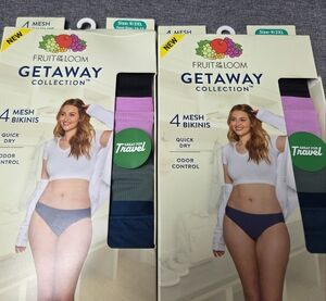 Fruit of the Loom WOMENS NWT Sz 16-18/2xl  Travel Mesh Bikinis 2 four Packs